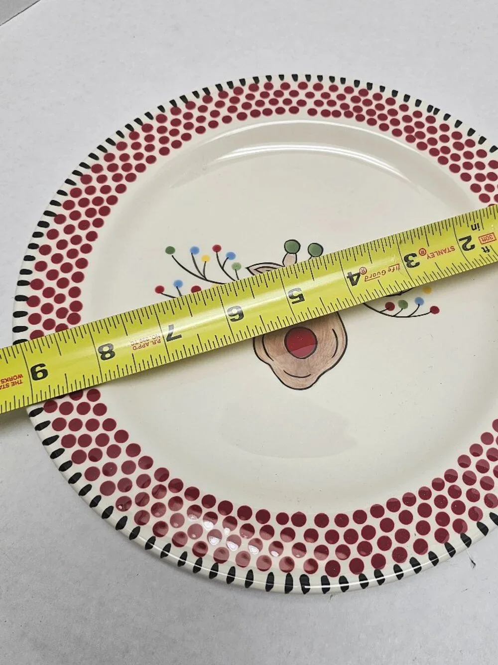 1 Caffco Simply Christmas Deer w Holiday Lights Plate 9” M Bagwell Rare #2